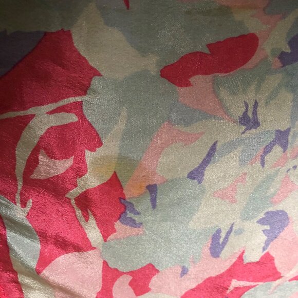 Vintage Novelty Floral Print Pink Vibrant Head Scarf - Picture 5 of 6